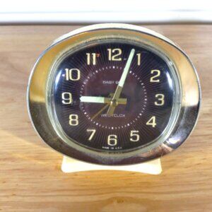Vintage Westclox Big Ben Wind-Up Alarm Clock Gold Tone Beige Works Excellent